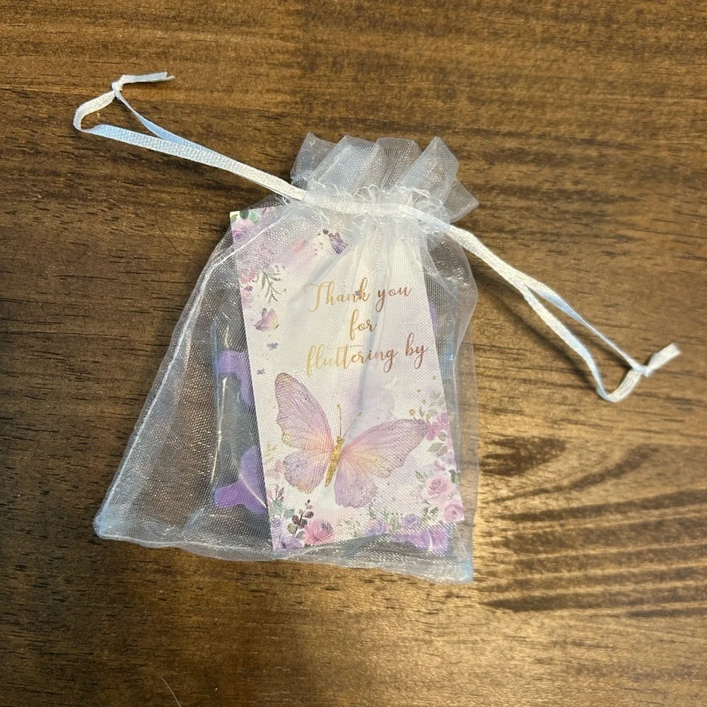 Purple Butterfly Hand Body Soap with Organza Bag “Thank you for fluttering by”